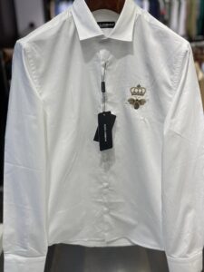  silk Martini-fit shirt with embroidery